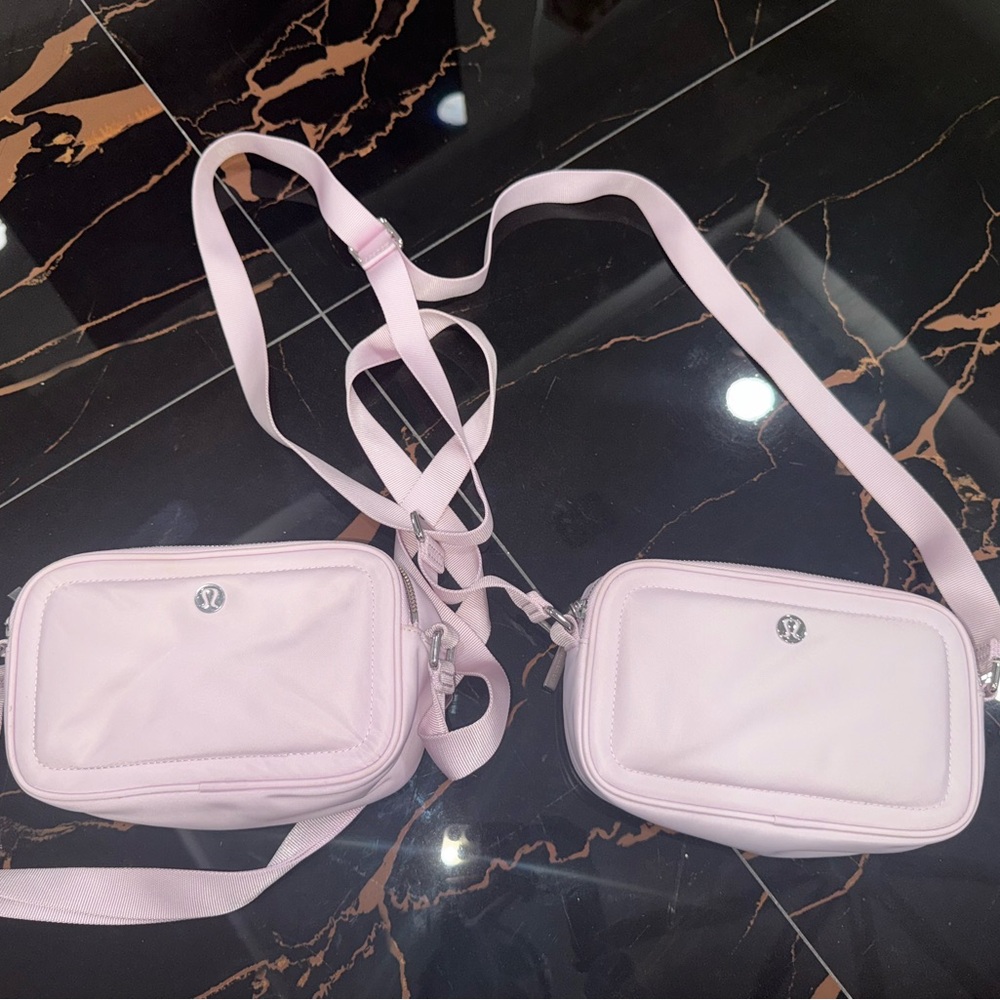 Meadowsweet pink camera bag lululemon